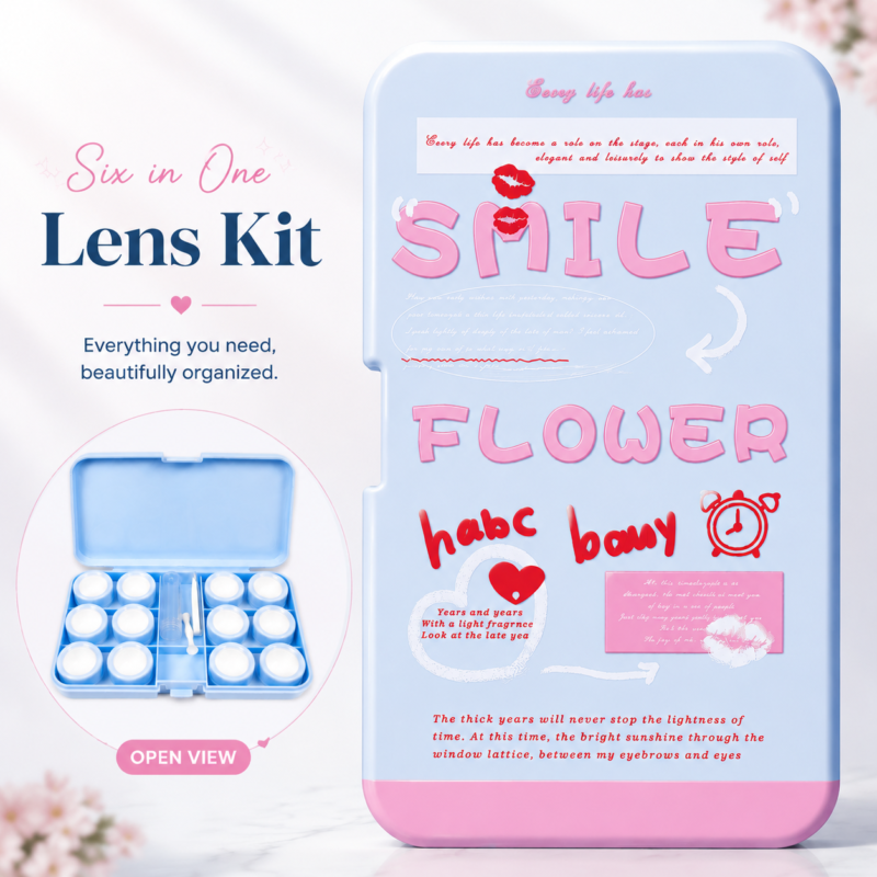 Smile Flower 6-in-1 Premium Contact Lens Kit Box