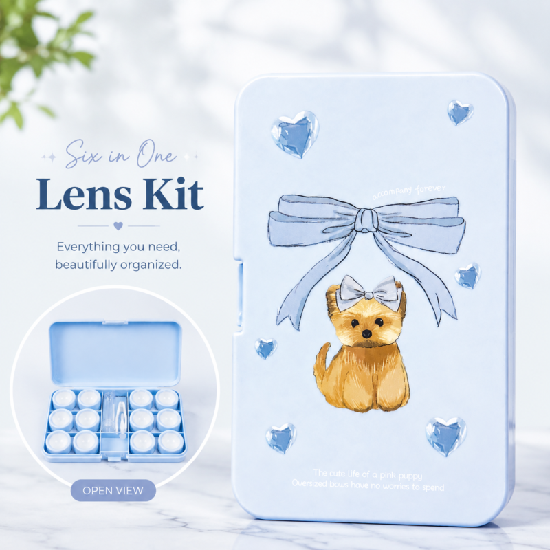 Ribbon Puppy 6-in-1 Premium Contact Lens Kit Box