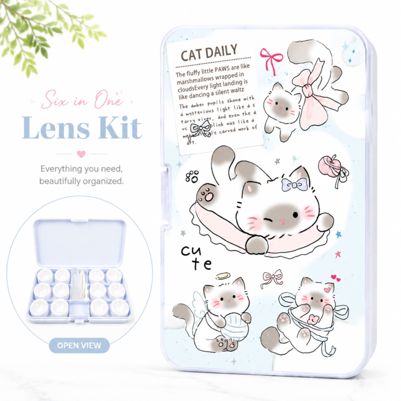 Cute Cat Daily 6-in-1 Premium Contact Lens Kit Box