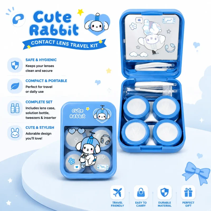 Cute Rabbit 2 In 1 Contact Lens Travel Kit Portable Lens Case