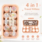 Vintage Bear Peach 4 In 1 Contact Lens Travel Kitbox