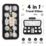 Vintage Bear Black 4 In 1 Contact Lens Travel Kitbox