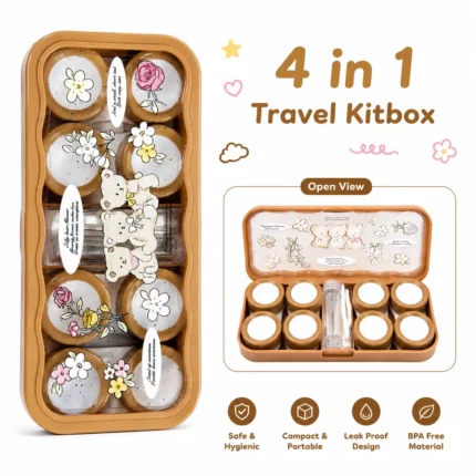Vintage Bear Brown 4 In 1 Contact Lens Travel Kitbox