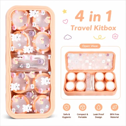 Peach Bear 4 In 1 Contact Lens Travel Kitbox