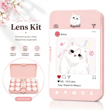 Ragdoll Cat 6-in-1 Premium Contact Lens Kit Box