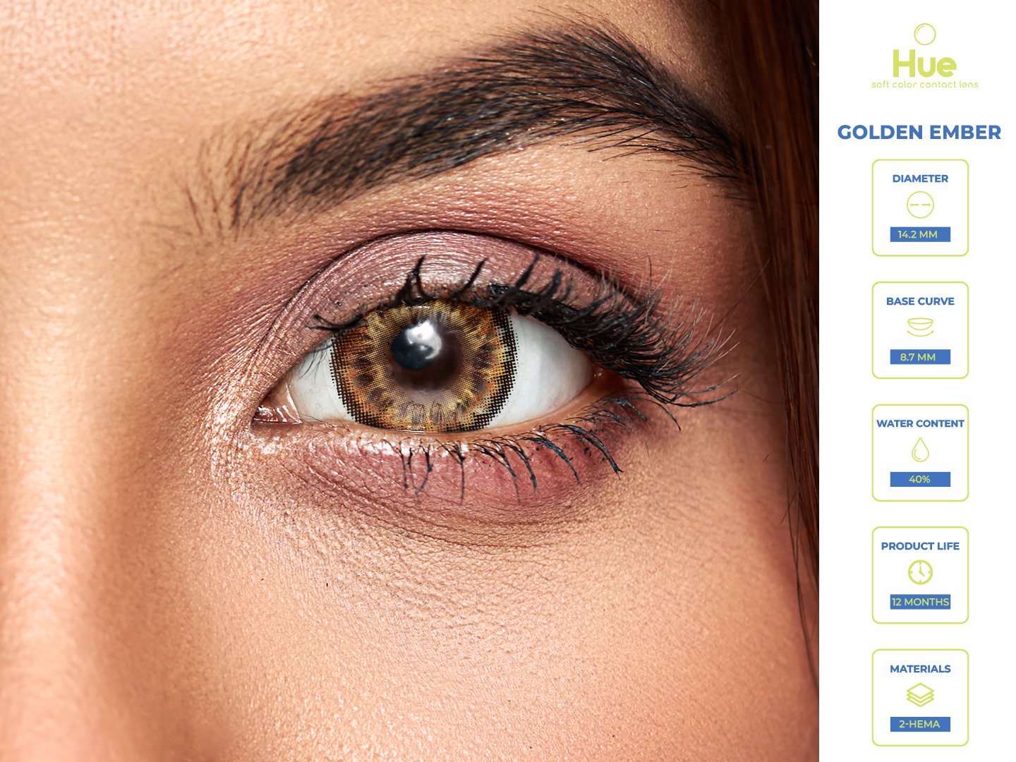 The Hue Golden Ember Hue Golden Ember Contact Lens