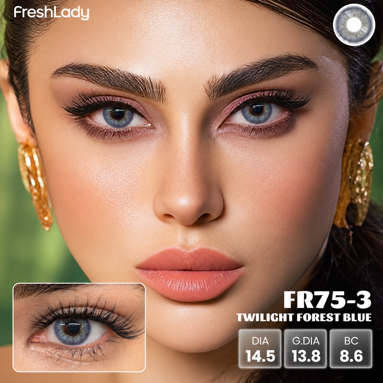 f537c9f9-625f-4dc2-80d0-8f128caa49dc Freshlady Twilight Forest Blue Contact Lens - Image 1