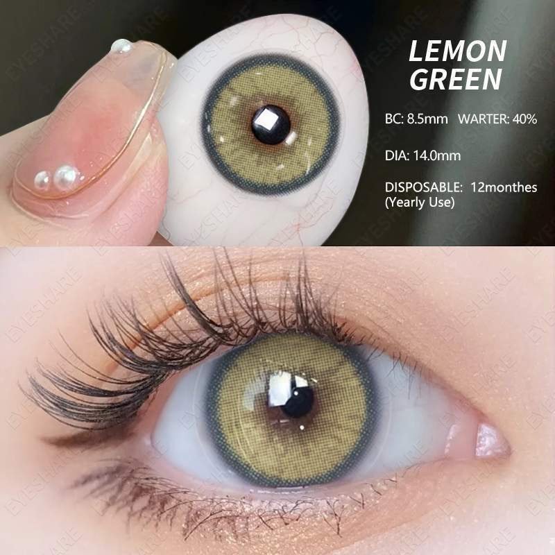 img_2824 EYESHARE Lemon Green Contact Lens - Image 1