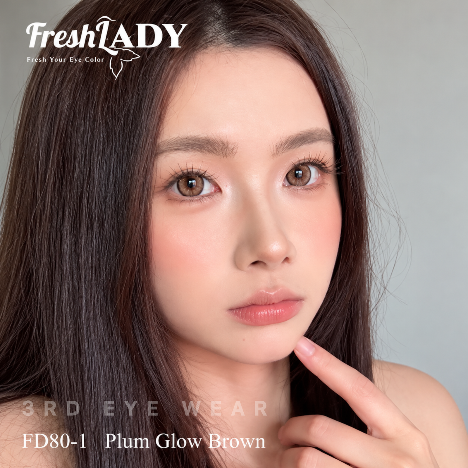 photo-output-1-63 Freshlady Plum Glow Brown Contact Lens - Image 1