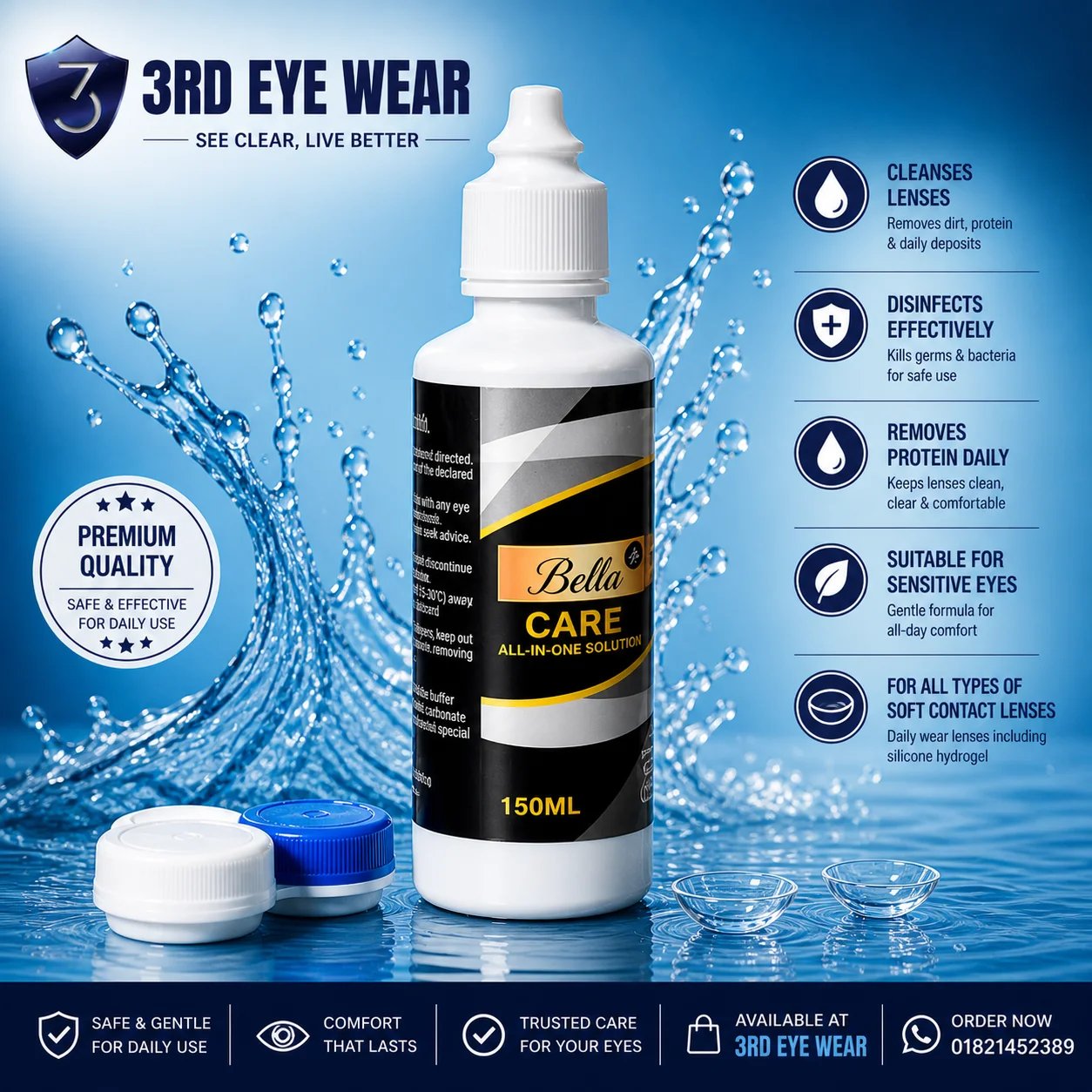 BELLA 150ml Authentic Contact Lenses Solution!! - Image 1