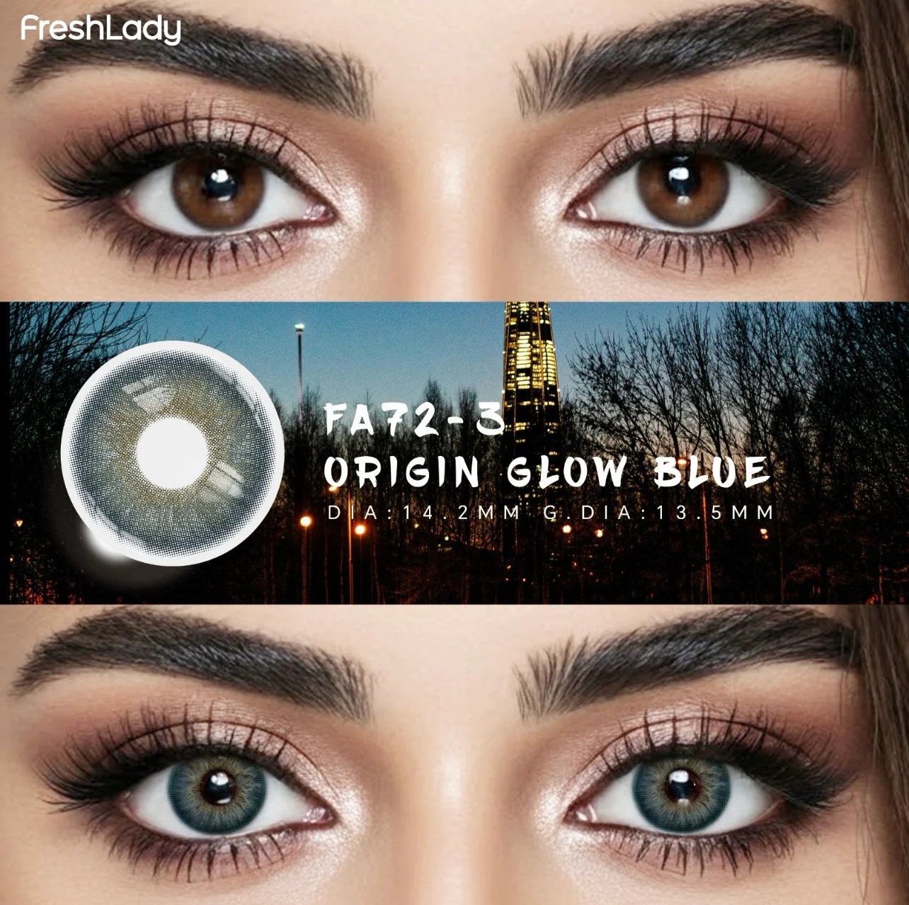 Freshlady Origin Glow Blue Contact Lens