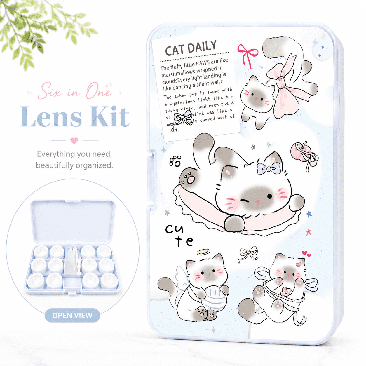 Cute Cat Daily 6-in-1 Premium Contact Lens Kit Box